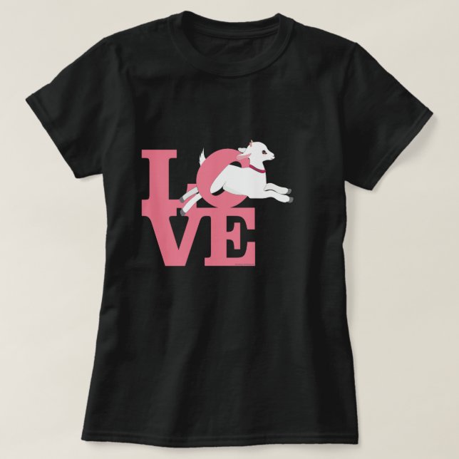 Camiseta GOAT LOVER | BABY PINK Dark Goat L O V E (Frente do Design)
