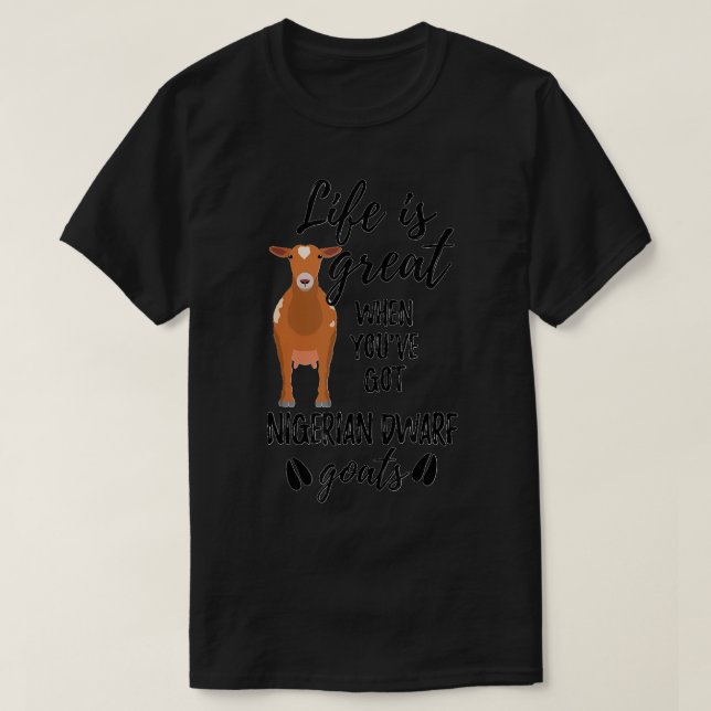 Camiseta Goat Lovers Pet Animal Pun Engraçado Nigeriano Dwa (Frente do Design)
