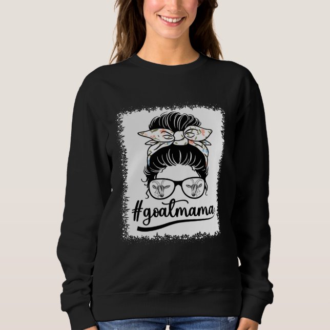 Camiseta Goat Mom Life Messy Bun  Goat With Sunglasses Momm (Frente)