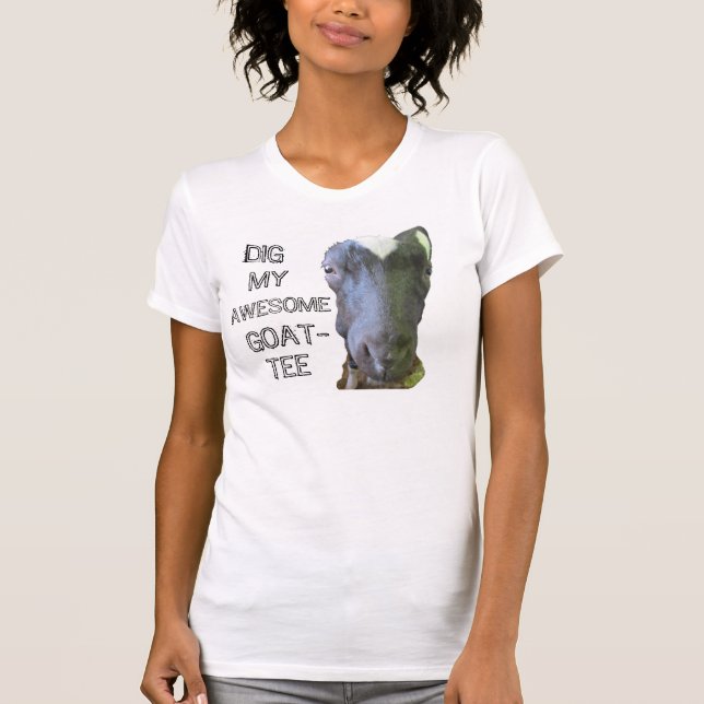 Camiseta Goat "MY AWESOME GOAT-TEE" Mulheres Pequenas Camis (Frente)