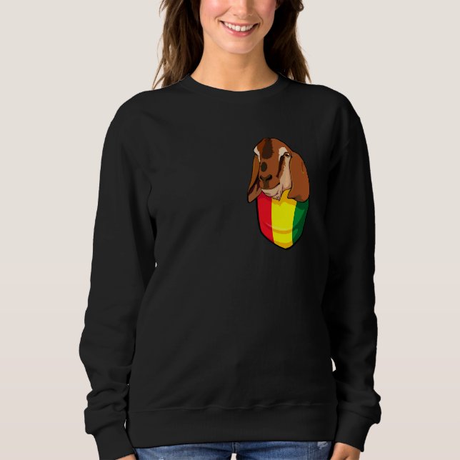 Camiseta Goat Pocket Junetete Cute Melanin Pride Africano (Frente)