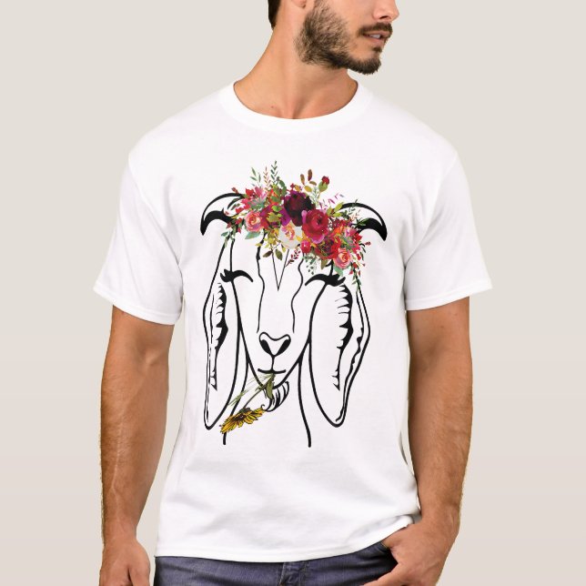 Camiseta Goats Floral Bandana Headband - Fazenda Animal Goa (Frente)