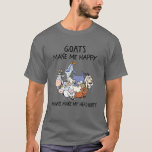 Camiseta Goats Me Faz Feliz Humanos Fazer Minha Cabeça Mago