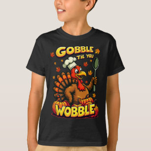 Camiseta Gobble Até Você Cambalear Ação de Graças Correspon