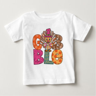Camiseta Gobble Engraçado Ação de Graças Turquia Janta Cria