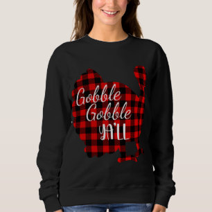Camiseta Gobble Gobble Bonito Yall Ya ll Red Xadrez Thanksg