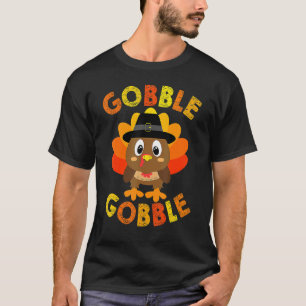 Camiseta Gobble Gobble Gobble Turco Peregrindo Meninos Do Q