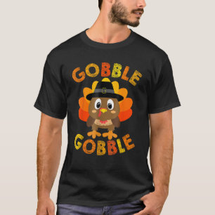 Camiseta Gobble Gobble Gobble Turco Peregrindo Meninos Do Q