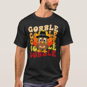 Camiseta Gobble Gobble Gobble Turco Peregrindo Meninos Do Q