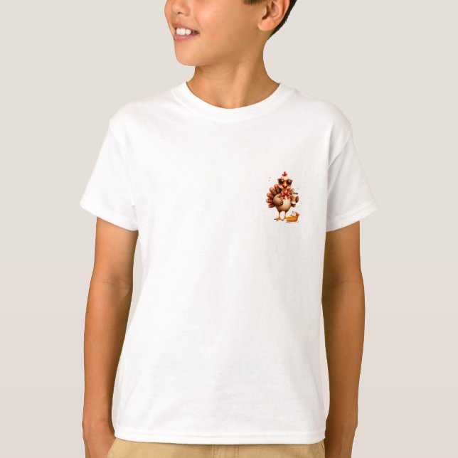Camiseta Gobble 'Til You Wobble Retro Thanksgiving (Frente)
