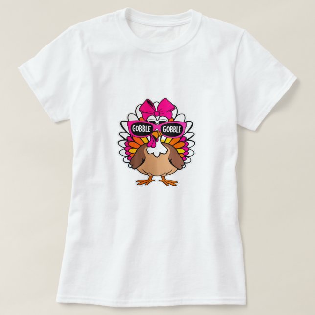 Camiseta Gobble Turkey Day Happy Thanksgiving (Frente do Design)