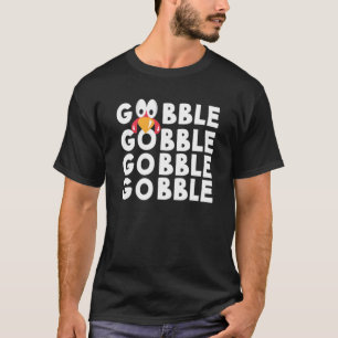 Camiseta Gobble Turkey Face Ação De Graças 2022 Crianças
