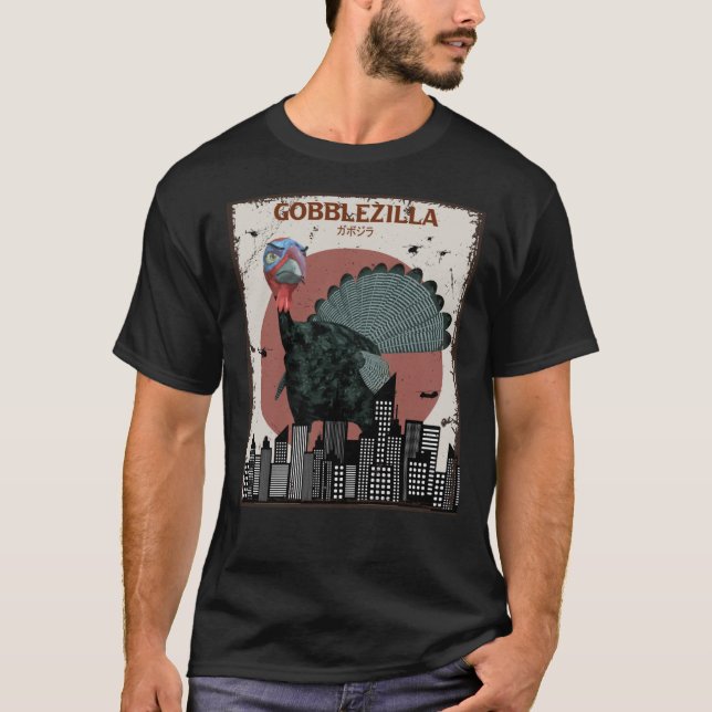 Camiseta Gobblezilla Turquia Ação de Graças1693png1693 (Frente)