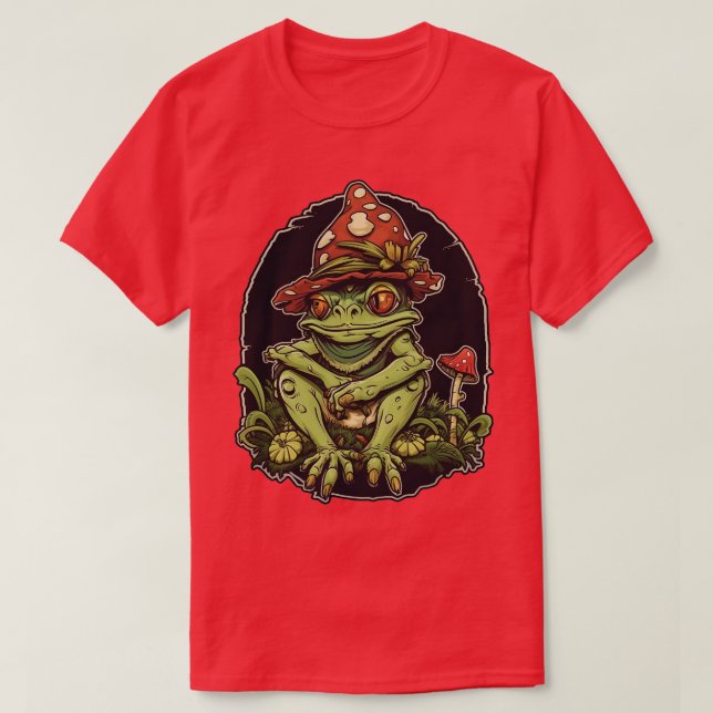 Camiseta Goblincore Sapo estético Mushroom Dark Academia 1 (Frente do Design)