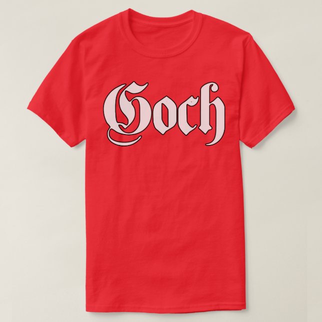 Camiseta Goch escrito com fonte gótica (Frente do Design)