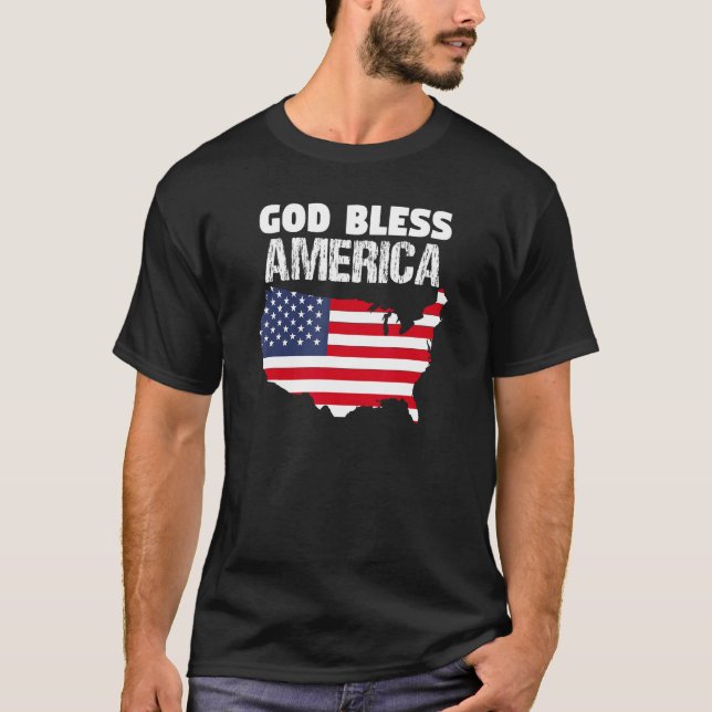 Camiseta God Bless America  4th Of July (Frente)