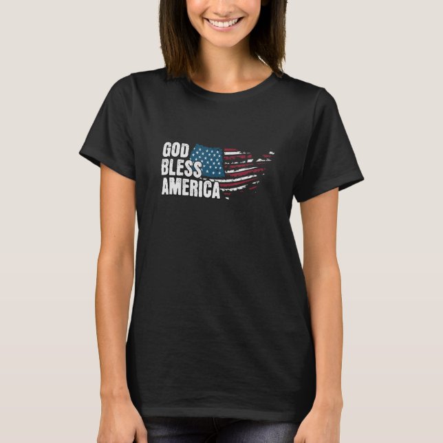 Camiseta God Bless America - 4th Of July Independence Day (Frente)