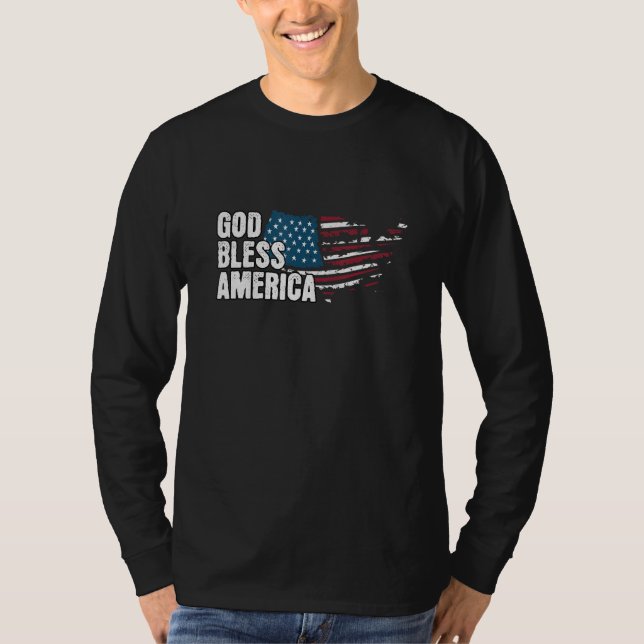 Camiseta God Bless America - 4th Of July Independence Day (Frente)