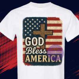 Camiseta GOD Bless America - Christian