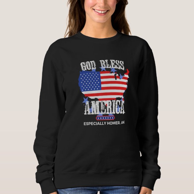 Camiseta God Bless America Especially Homer AK US State Des (Frente)