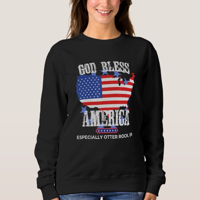 Camiseta God Bless America Especially Otter Rock OR US Stat (Frente)