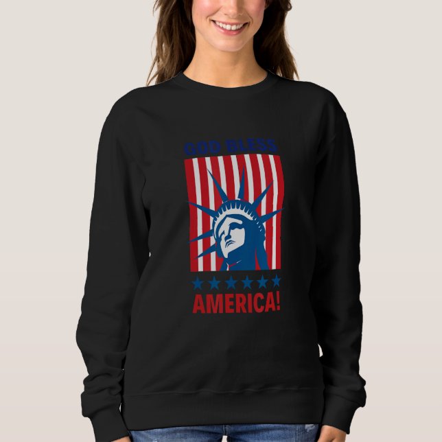 Camiseta God Bless America Happy 4th of July Patriotic USA  (Frente)