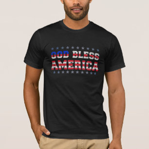 Camiseta God Bless America Patriótica Vintage -