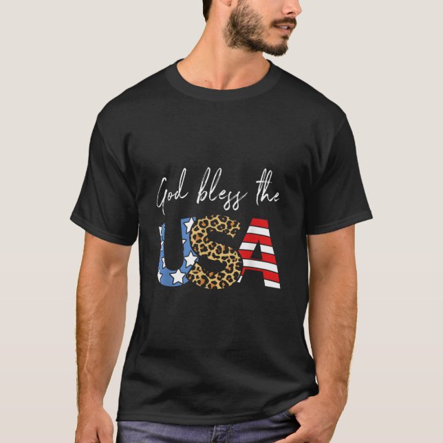 Camiseta God Bless America Usa Flag 4Th Of July Patriotic (Frente)
