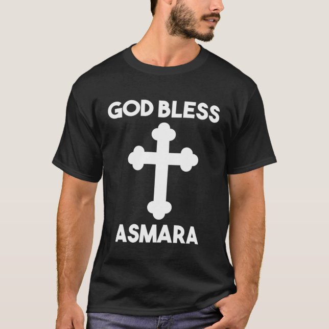Camiseta God Bless Asmara Habesha Eritrea  Idea (Frente)