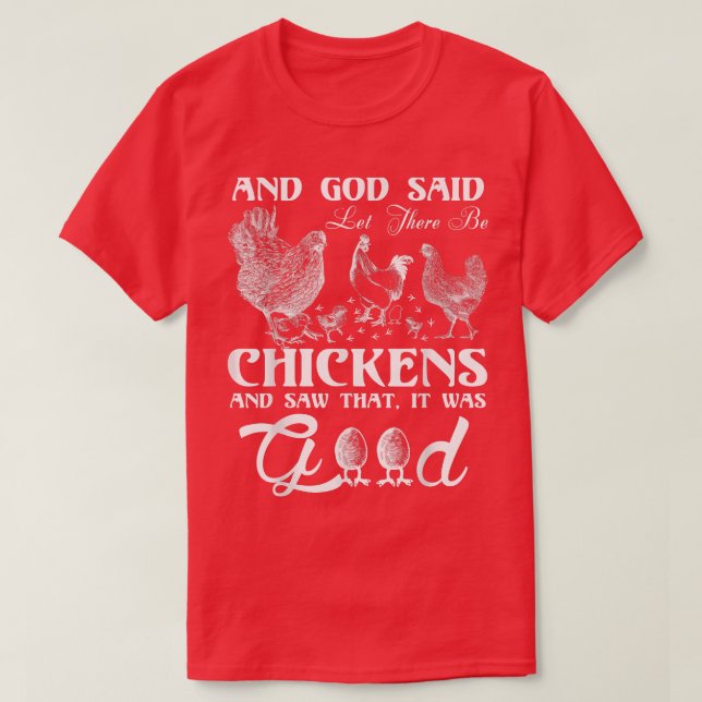 Camiseta God Chicken and Me Funnyfor chicken lovers  (Frente do Design)