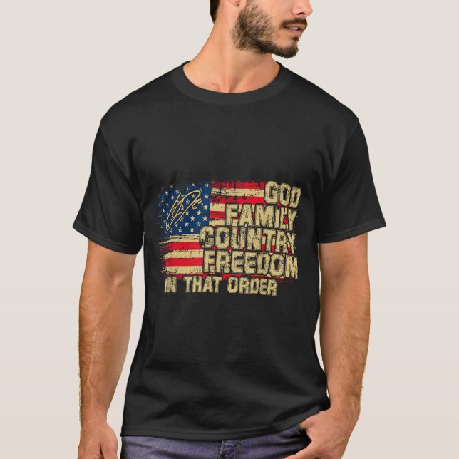 Camiseta God Family Country Dom In That Order For Suprters  (Frente)