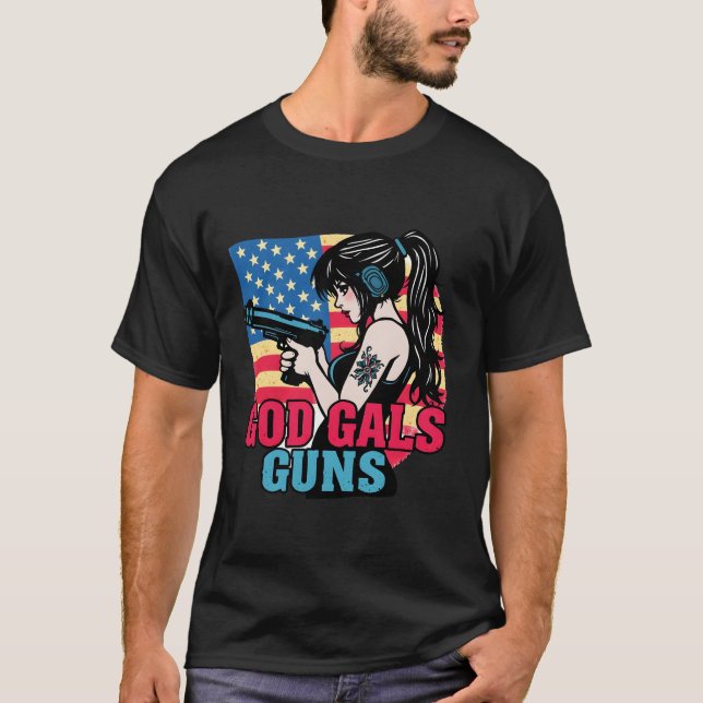 Camiseta ''God Gals Guns'' Estilo Americano  (Frente)