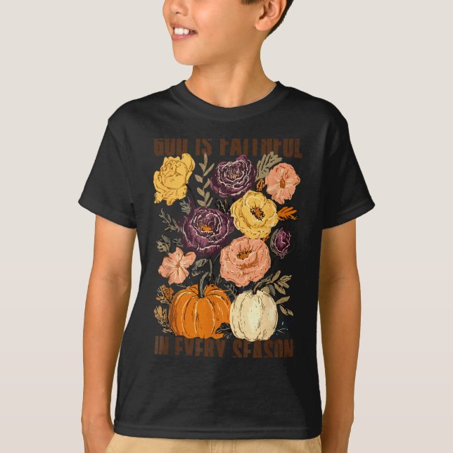 Camiseta God Is Faithful In Every Season Floral Christian F (Frente)