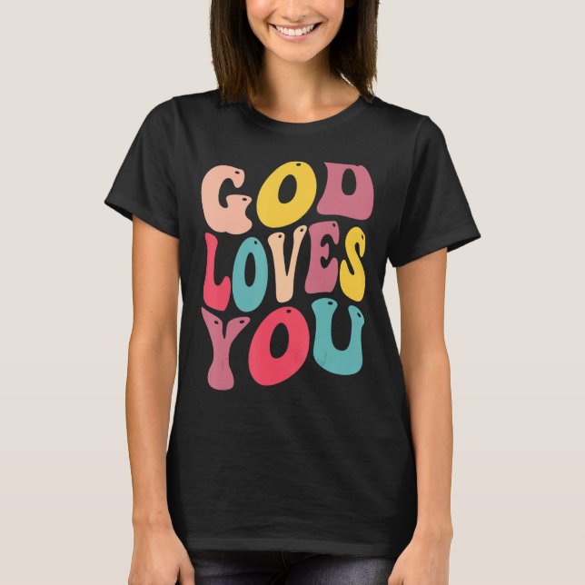 Camiseta god loves you for christain kids (Frente)