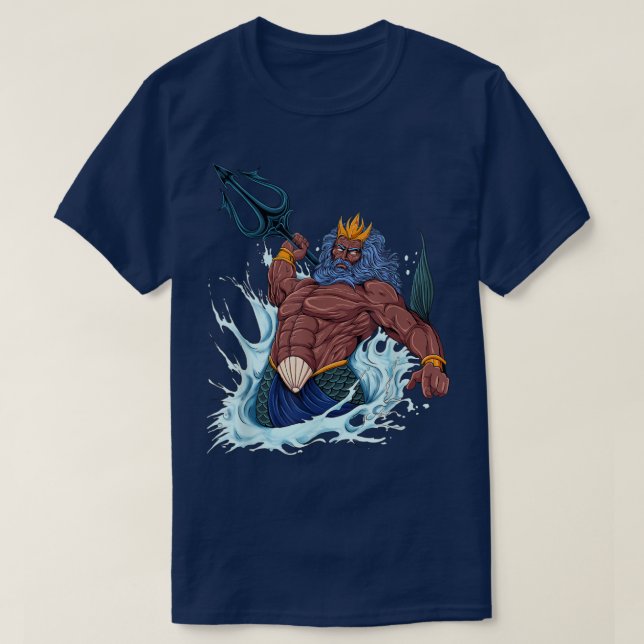 Camiseta God of Greek mythology  Neptune Poseidon  (Frente do Design)