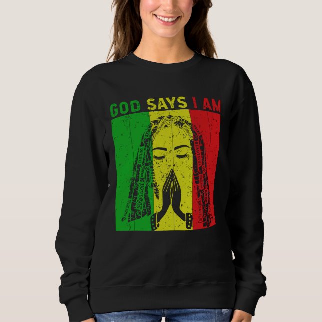 Camiseta God says i am Locd rastafarian rasta dreadlocks  2 (Frente)
