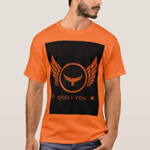 Camiseta God + U Impresso Masculino ou Adulto Bonito Laranj