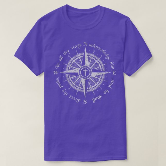Camiseta God Will Direct Your Path Compass Religion Christi (Frente do Design)