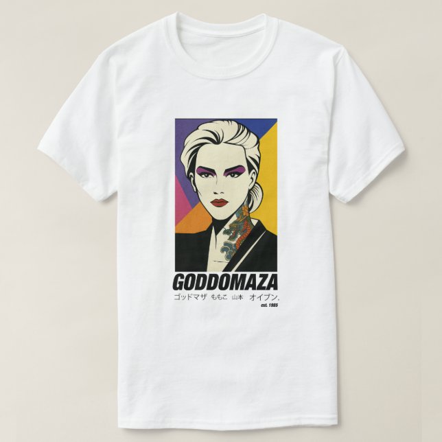 CAMISETA GODDOMAZA LESTE. 1985 TÊM BRANCO DE HOMENS COLORID (Frente do Design)