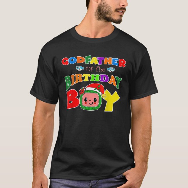 Camiseta Godfather Of The Birthday Boy Funny Melon Family M (Frente)