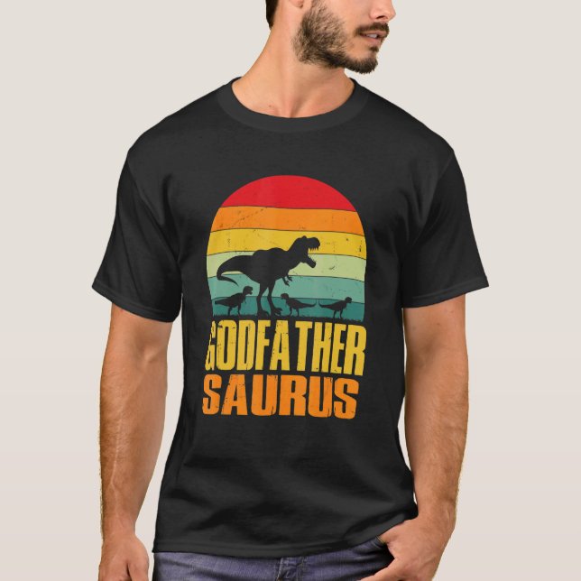 Camiseta Godfathersaurus Rex Dinosaur Godfather Saurus Fami (Frente)