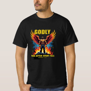Camiseta Godly Rise - Guerreiro Mão-de-Fogo (Provérbios 24:
