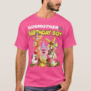 Camiseta Godmother Of The Birthday Boy Farm Animals Birthda