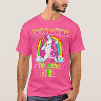 Camiseta Godmother of The Birthday Girl Dab Unicorn Matchin