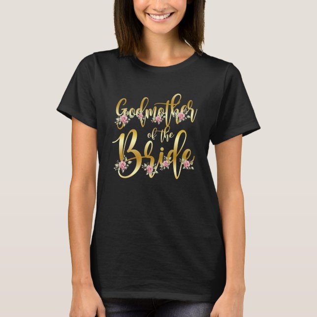 Camiseta Godmother of the Bride Bridal Shower Party Trendy  (Frente)