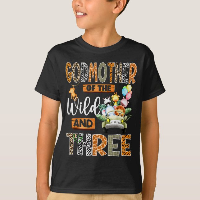 Camiseta Godmother Of The Wild &amp; Three 3rd Birthday Boy (Frente)