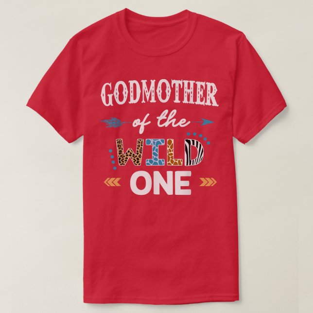 Camiseta Godmother the wild one girl birthday matching fami (Frente do Design)