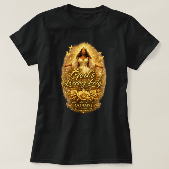 Camiseta God's Leading Lady (Frente do Design)