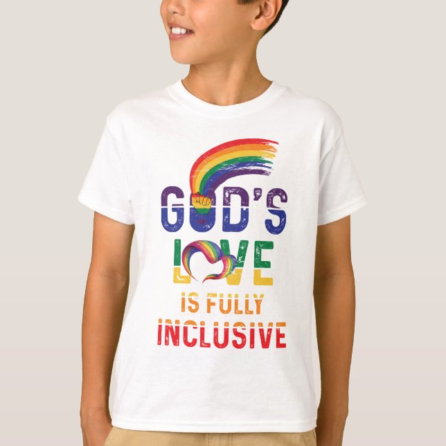 Camiseta God's Love Is Fully Inclusive LGBTQ Ally Gay Pride (Frente)