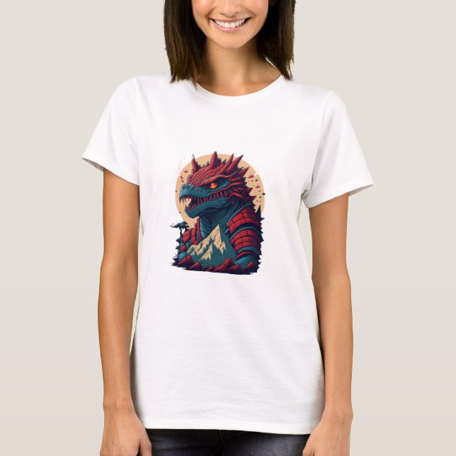 Camiseta Godzilla Filmes Godzilla Fanart (Frente)